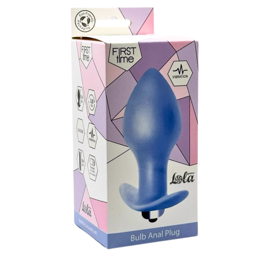 Anal Plug with vibration Bulb Blue