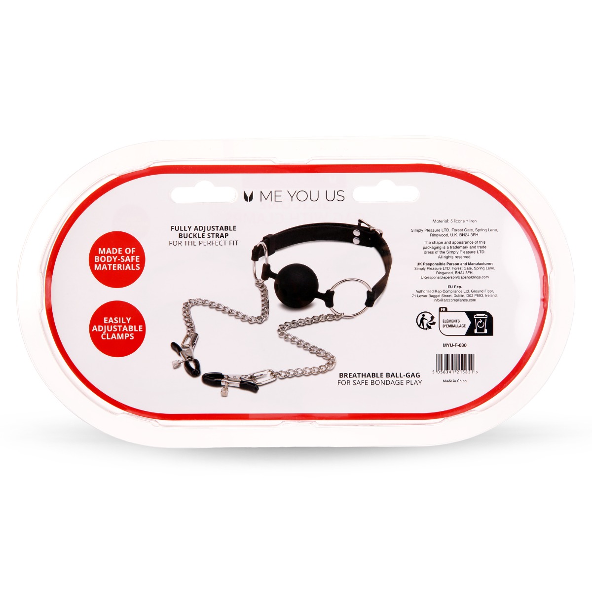 Me You US Silicone Gag with Clamps - Image 3