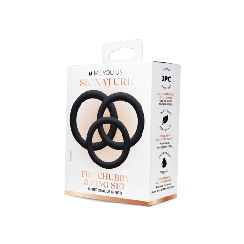 Me You Us Signature The Chubby 3 Ring Set Black