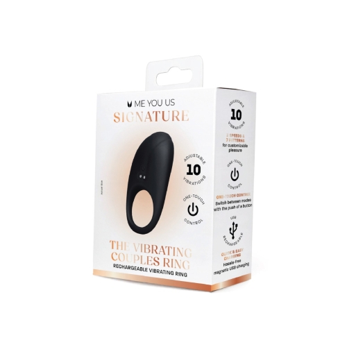 Me You Us Signature The Vibrating Couples Ring Black